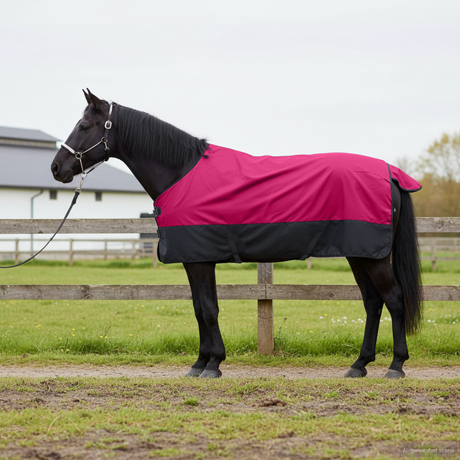 Hestetæppe Pink og Sort 75 cm Polyester