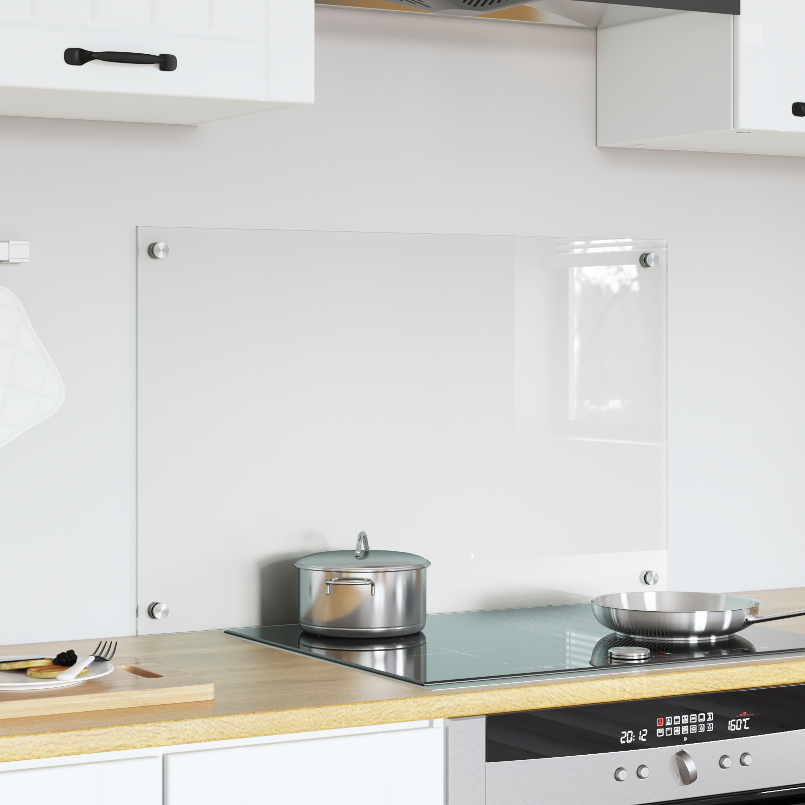 Køkkenbacksplash Transparent 80 x 50 cm hærdet glas