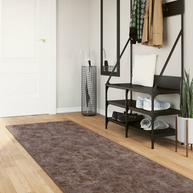 Tæppe Runner MARSA Grå 100 x 400 cm Polyester og PVC