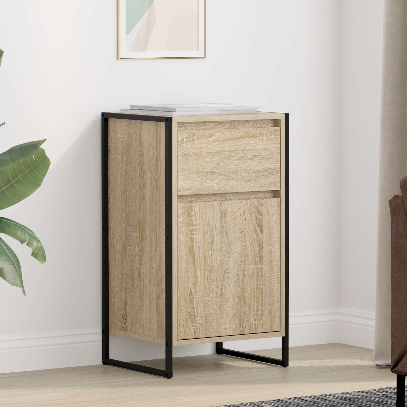 Sideboard med skuffe Sonoma 43 x 36 x 75,5 cm Konstrueret træ