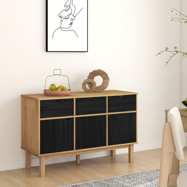 Skænk OTTA Brun og sort 114 x 43 x 73,5 cm