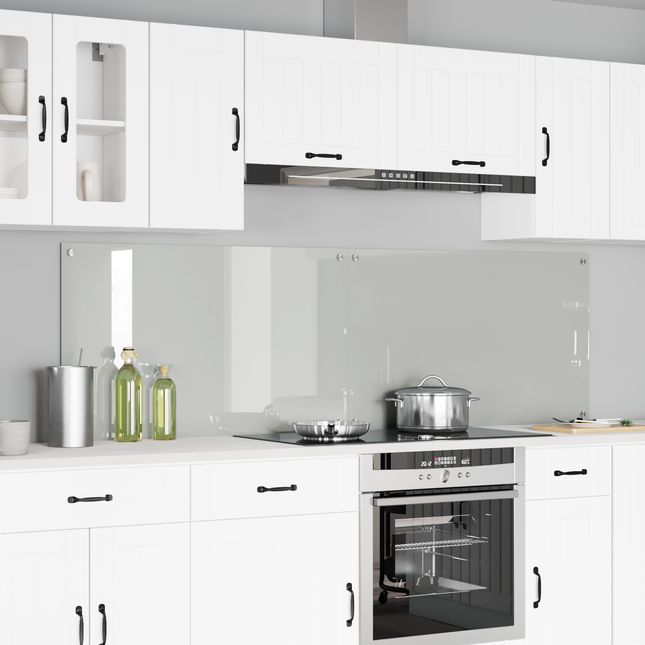 Køkkenbacksplash 2 pcs Transparent 100 x 60 cm hærdet glas