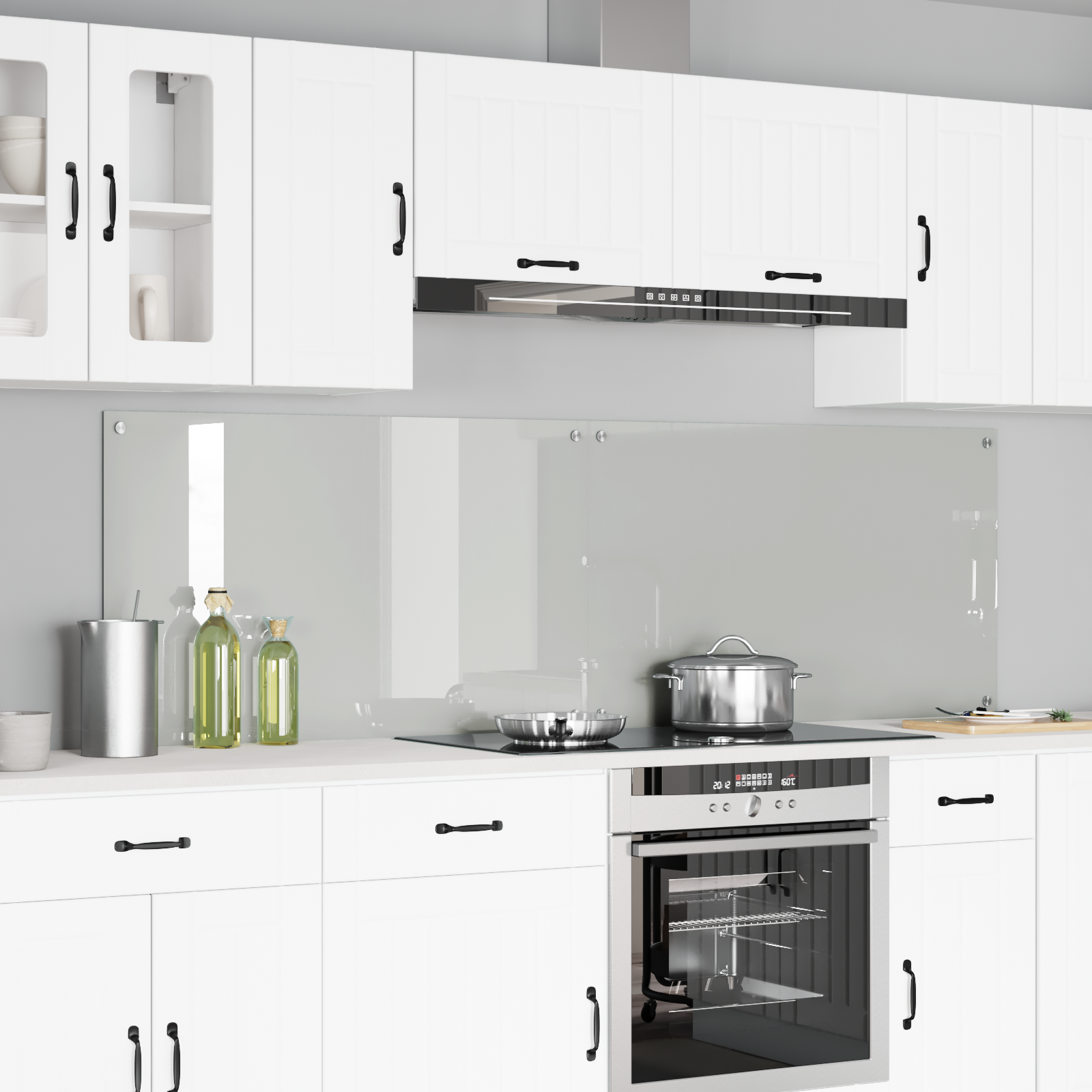 Køkkenbacksplash 2 pcs Transparent 100 x 60 cm hærdet glas