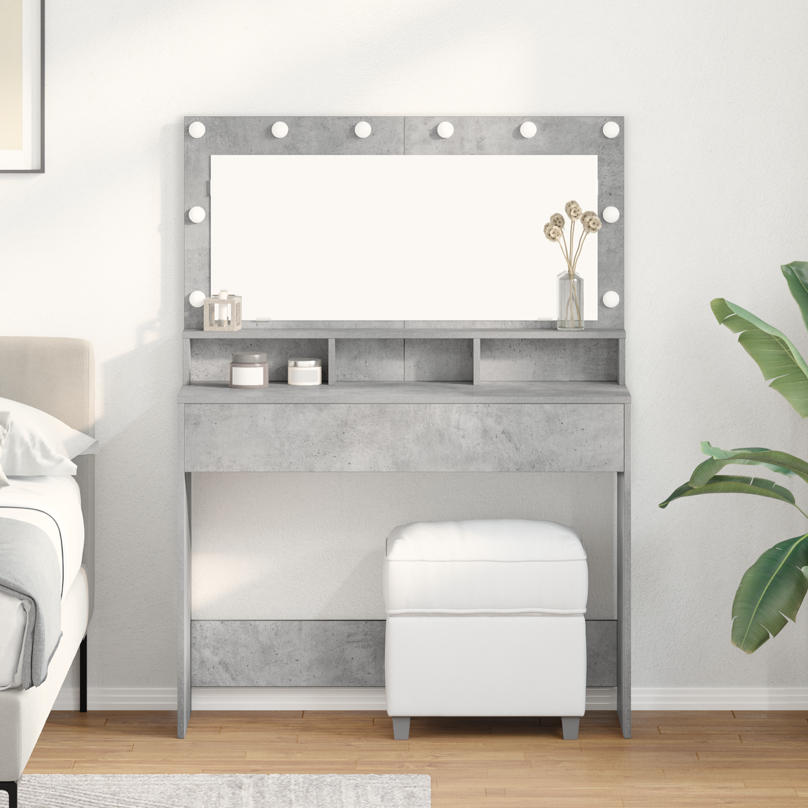 Klædeskab med hylde Beton Grå 100 x 41 x 135 cm Konstrueret træ