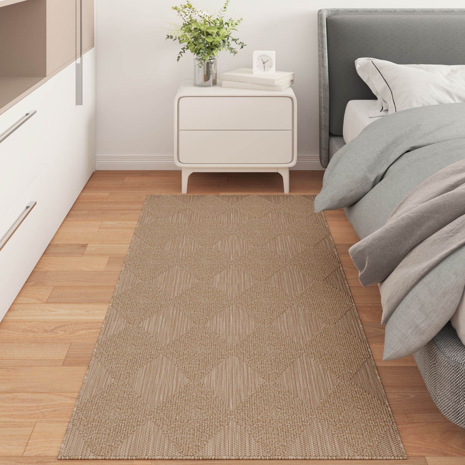 Områdetæpper Rektangulær AGIRA Naturfarvet 150 x 80 cm