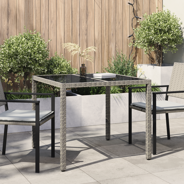 Havemøbel Bord Grå 90 x 90 x 75 cm polyrattan