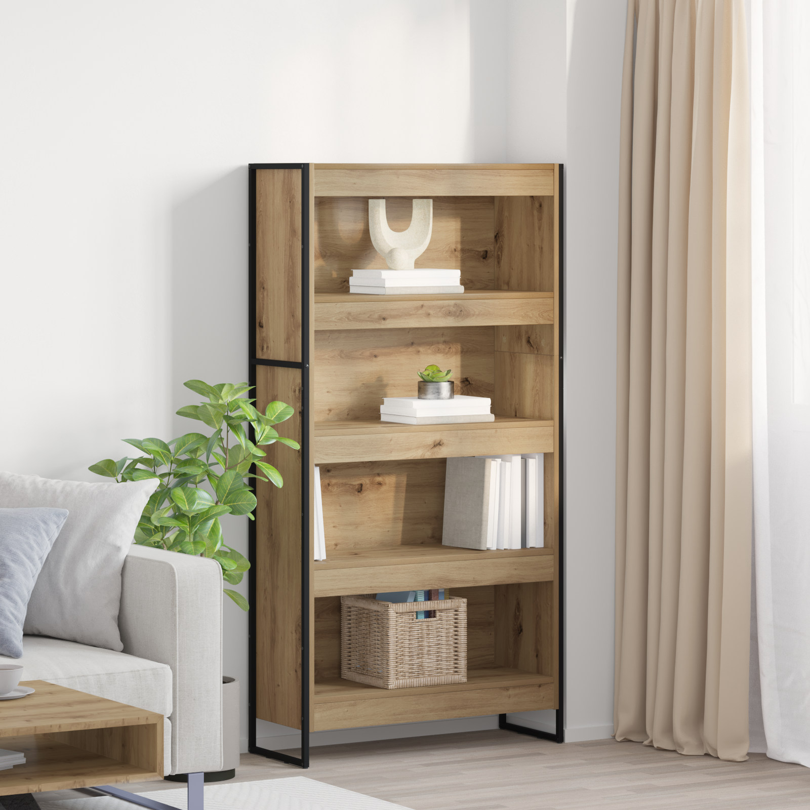 Bogskab 2 pcs Artisan eg 80 x 30 x 155 cm Konstrueret træ