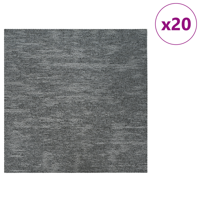 Tæppeflise Sten grå 50 x 50 cm 20 pcs PP og Bitumen