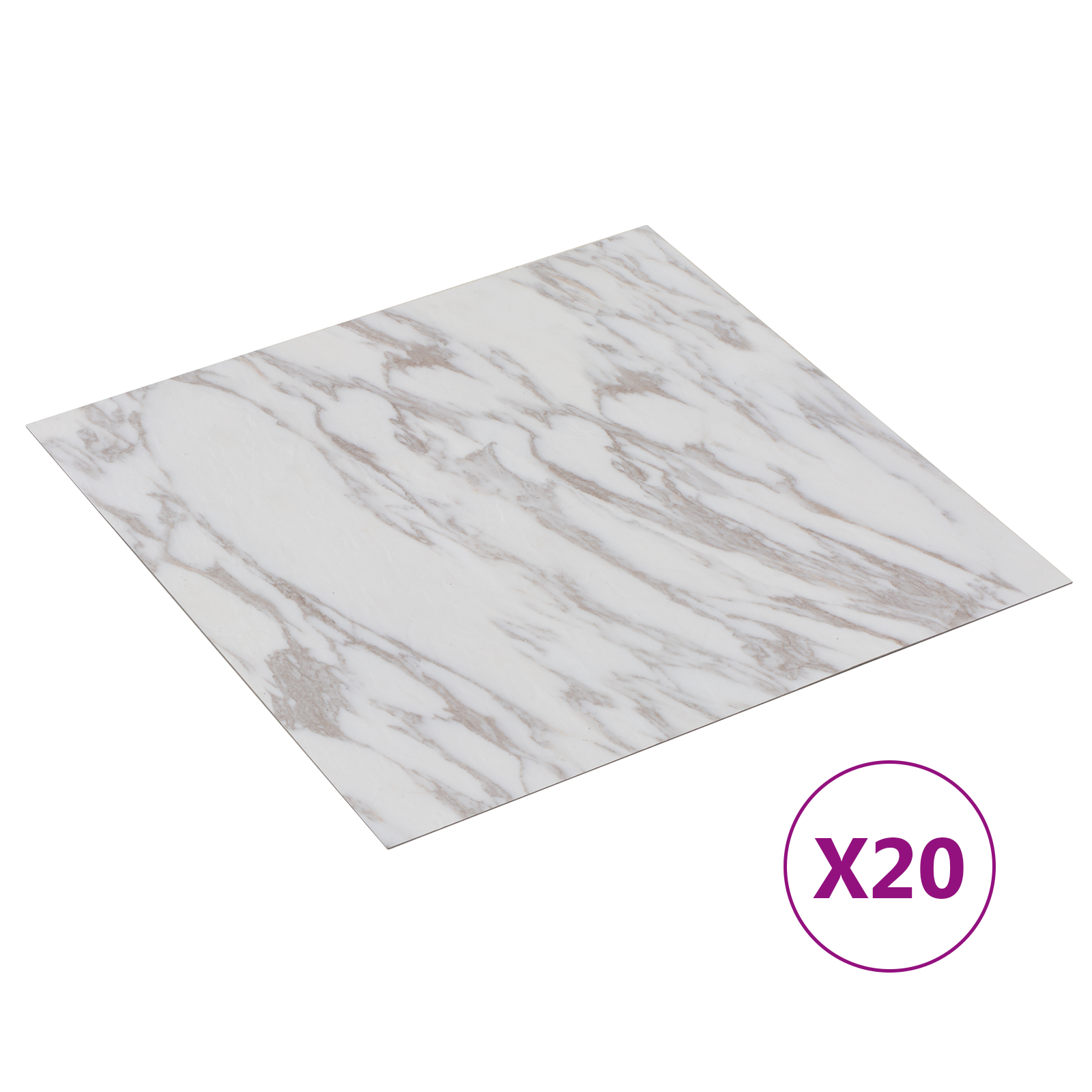 Selvklæbende Gulvplanker 30,5 x 30,5 cm 20 pcs PVC Hvid og brun