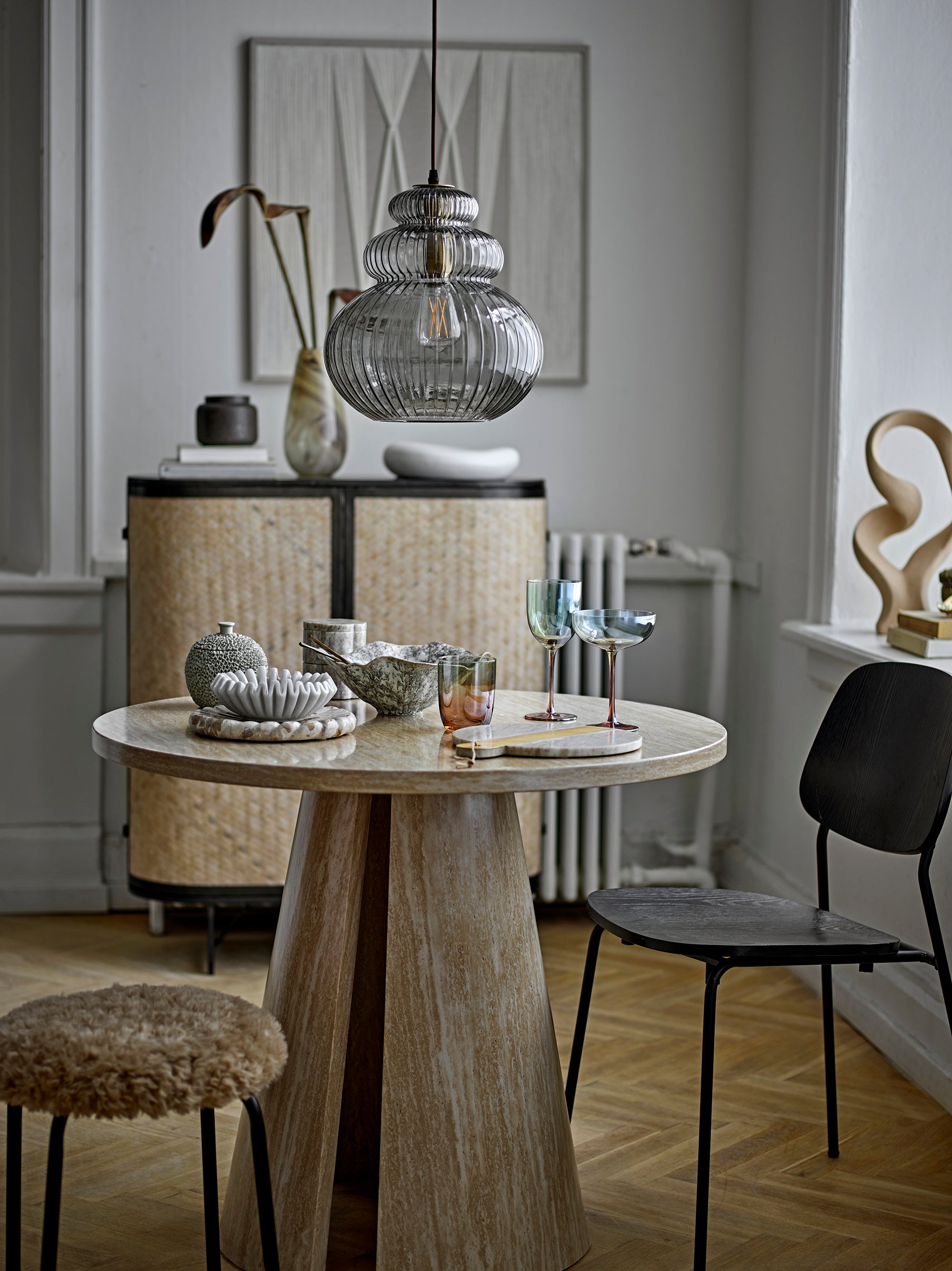 Monza Spisebordsstol, Sort, Krydsfiner (2 stk.)