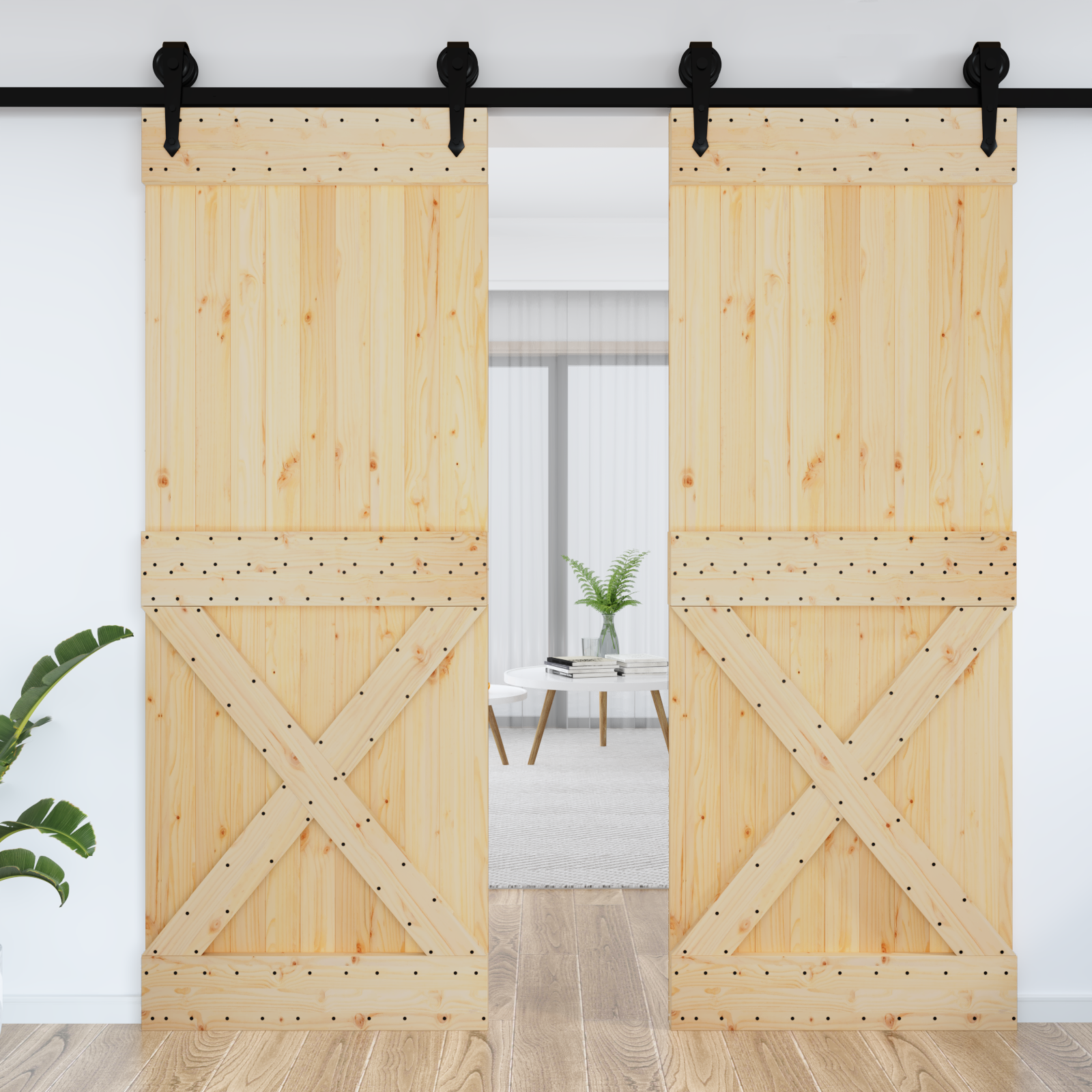 Dør NARVIK Naturfarvet 85 x 210 cm Massivt Fyrretræ