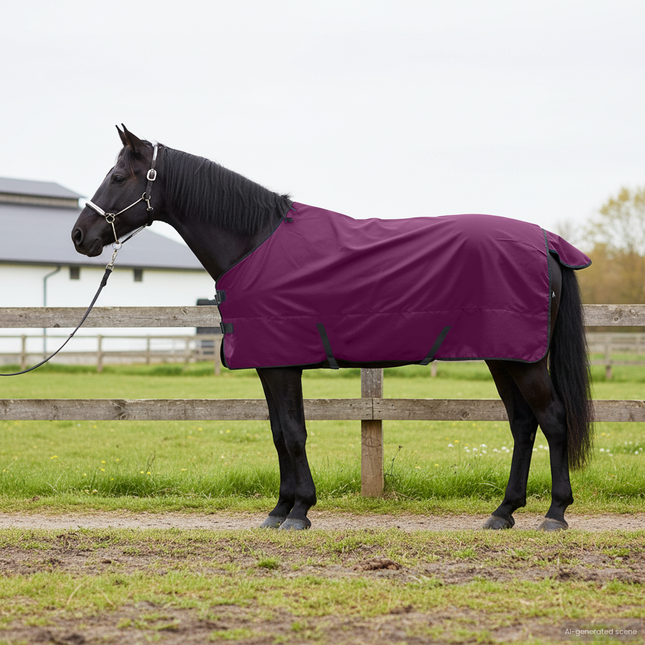 Hestetæppe Mørk Grøn og Sort 85 cm Polyester