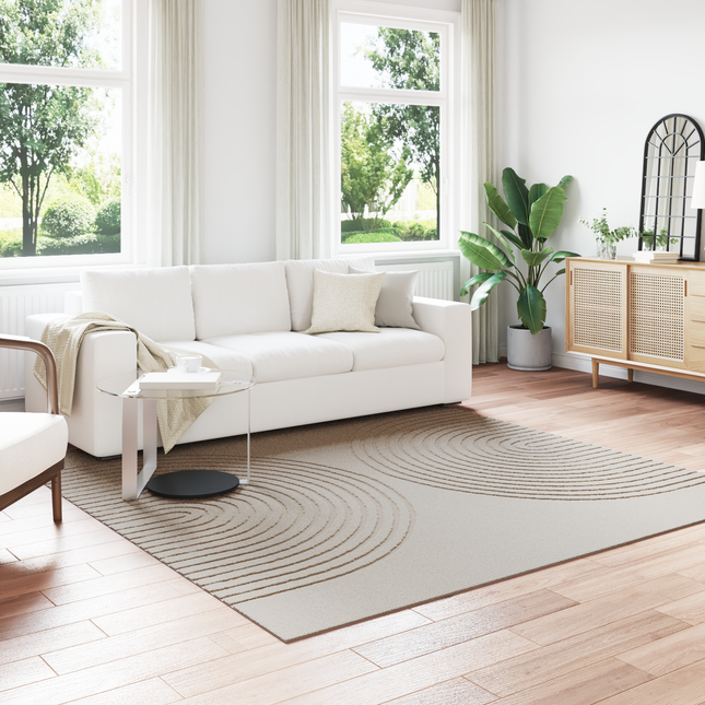 Områdetæpper Firkantet GALATI Creme 240 x 240 cm Polyester