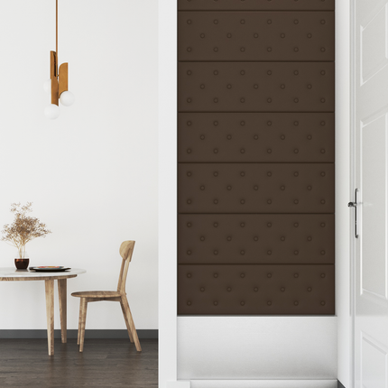 Væghovedgærde 12 pcs Brun 90 x 30 cm Faux læder