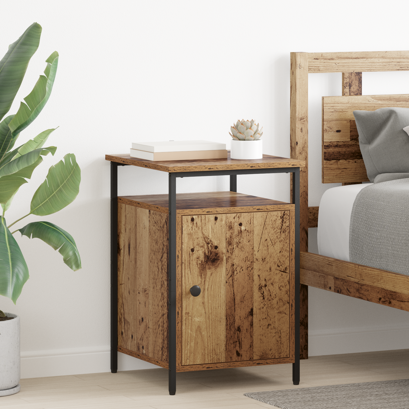 Natskab 2 pcs Gammelt træ 40 x 42 x 60cm Konstrueret træ
