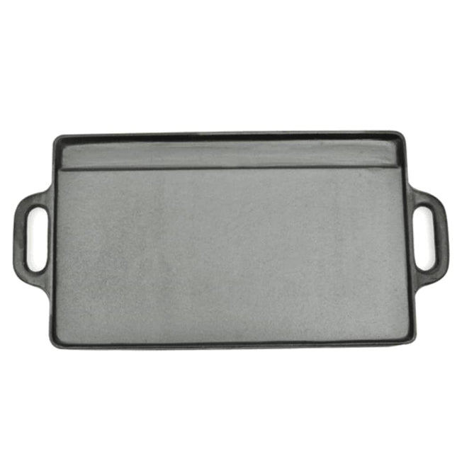 vendbar grillpande i støbejern 2 stk. 38x23 cm