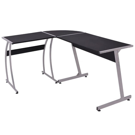 hjørneskrivebord L-formet sort