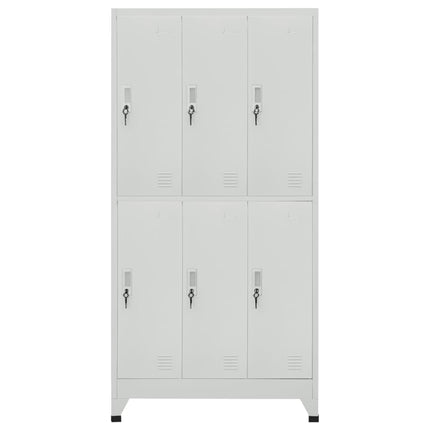lockerskab med 6 rum 90x45x180 cm grå