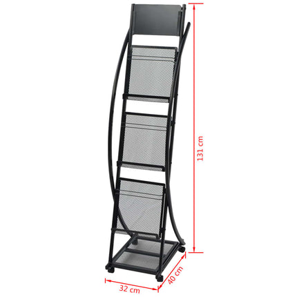 magasinhylde 40 x 32 x 131 cm sort A4