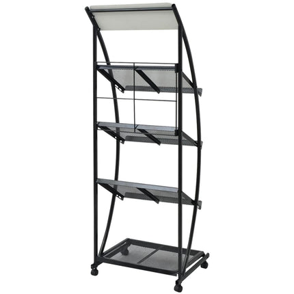 magasinholder 47x40x134 cm sort og hvid A4