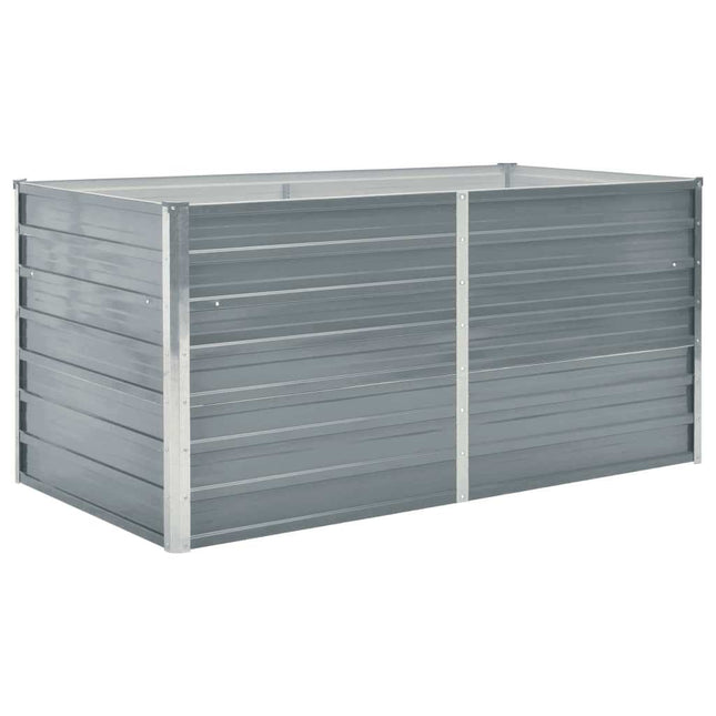 hævet havekasse 160 x 80 x 77 gråt galvaniseret stål
