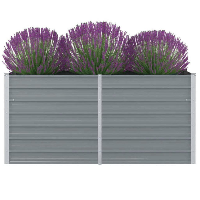 hævet havekasse 160 x 80 x 77 gråt galvaniseret stål