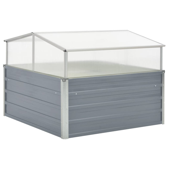 drivhus 100x100x85 cm galvaniseret stål grå