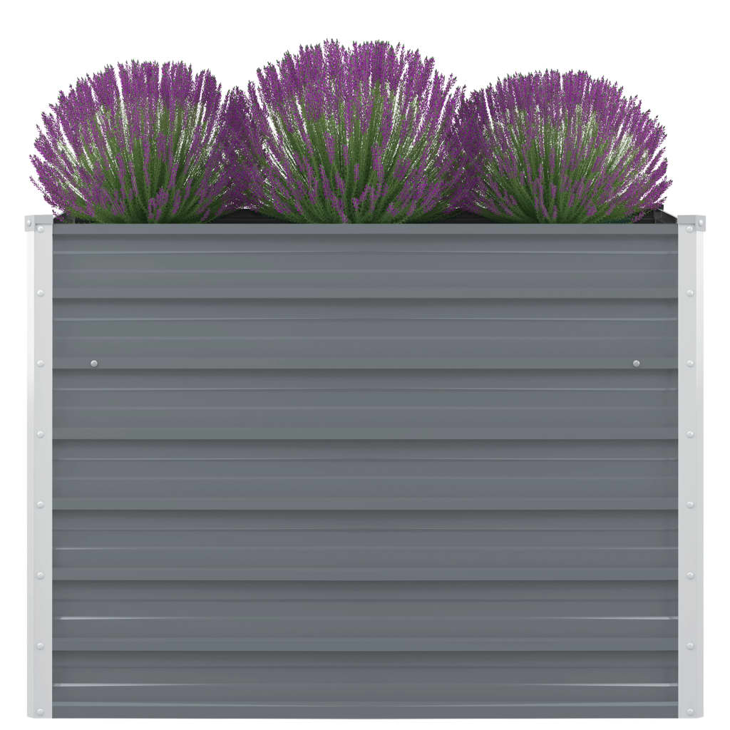 hævet havekasse 100 x 100 x 77 galvaniseret stål gråt