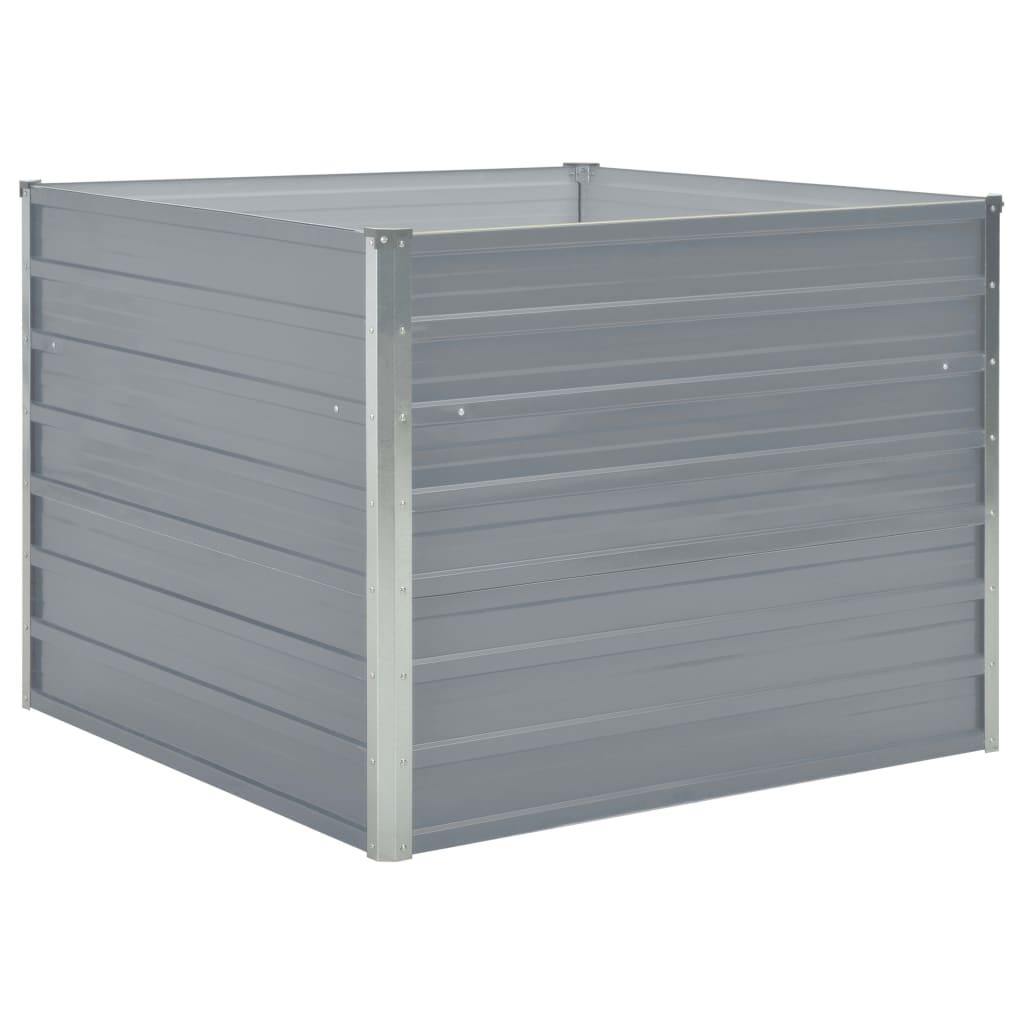 hævet havekasse 100 x 100 x 77 galvaniseret stål gråt