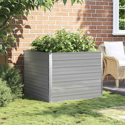 hævet havekasse 100 x 100 x 77 galvaniseret stål gråt