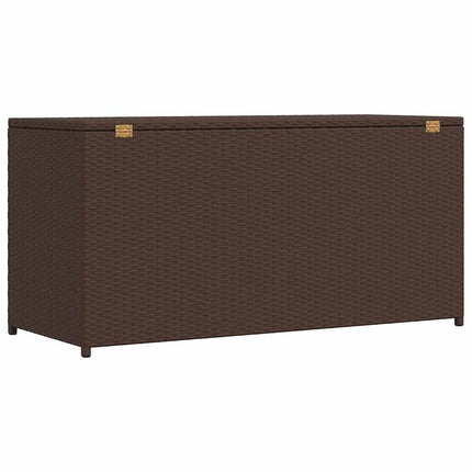 udendørs opbevaringkasse brun 120x50x60 cm polyrattan