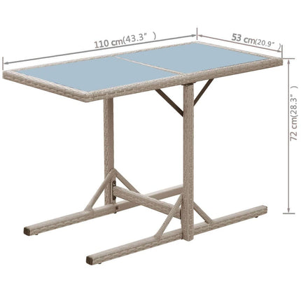 bistrosæt 3 dele med hynder polyrattan beige