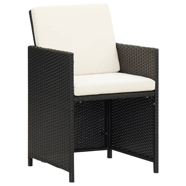 havestole 2 stk. med hynder og puder polyrattan sort