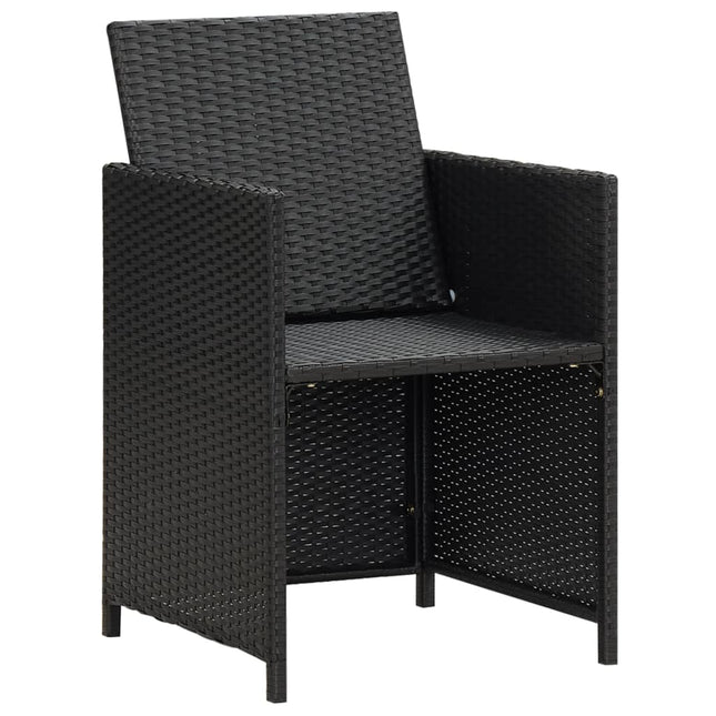 havestole 2 stk. med hynder og puder polyrattan sort