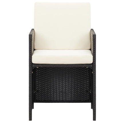 havestole 2 stk. med hynder og puder polyrattan sort
