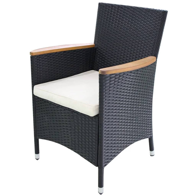 havestole 2 stk. med hynder polyrattan sort