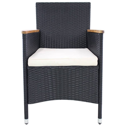 havestole 2 stk. med hynder polyrattan sort