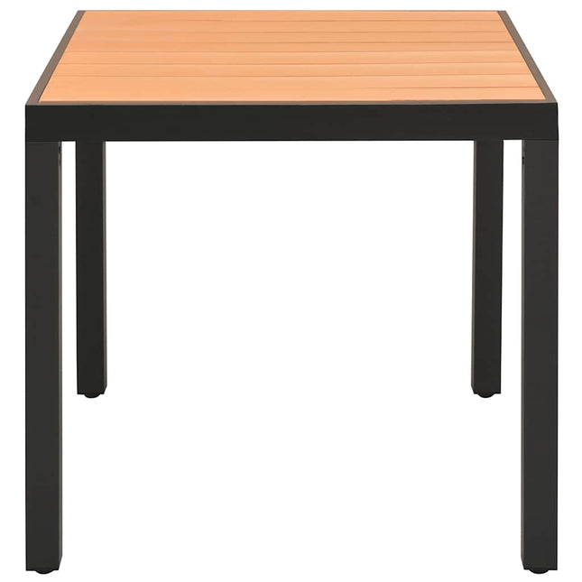havebord WPC aluminium 80 x 80 x 74 cm brun