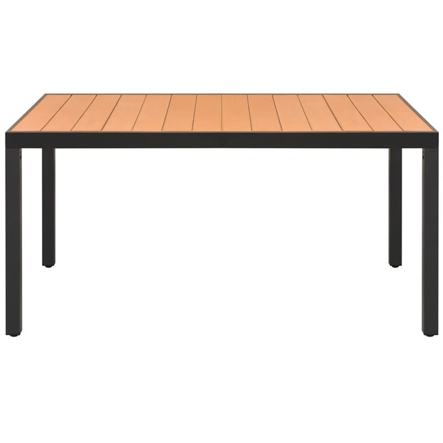 havebord WPC aluminium 150 x 90 x 74 cm brun