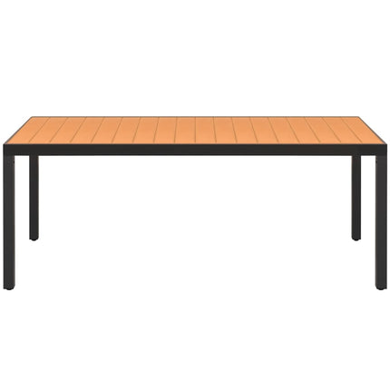 havebord WPC aluminium 185 x 90 x 74 cm brun