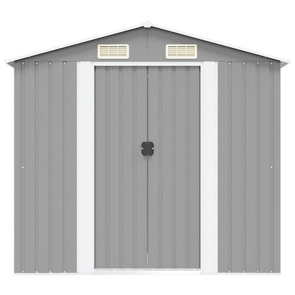 opbevaringsskur til haven 204x132x186 cm metal grå