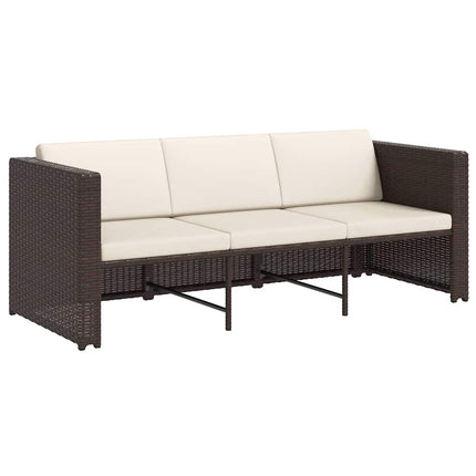 haveloungesæt 4 dele med hynder polyrattan brun