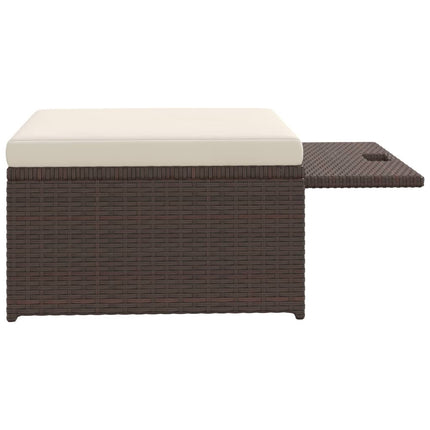 haveloungesæt 4 dele med hynder polyrattan brun