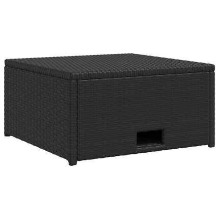 haveloungesæt 4 dele med hynder polyrattan sort