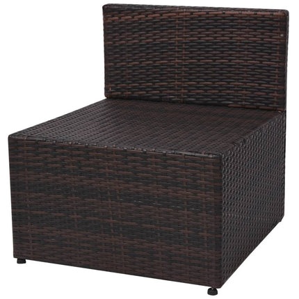 haveloungesæt 5 dele med hynder polyrattan brun