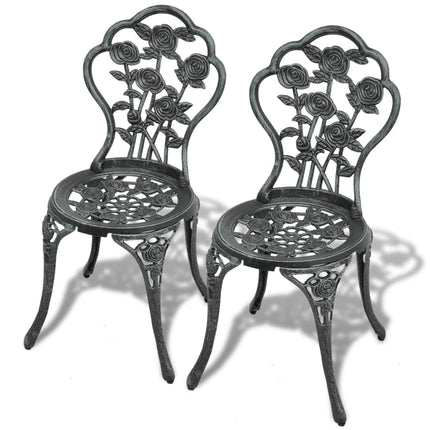 bistrostole 2 stk. støbt aluminium grøn