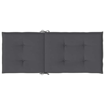 stolehynder m. høj ryg 2 stk. 120x50x2 cm stof antracit