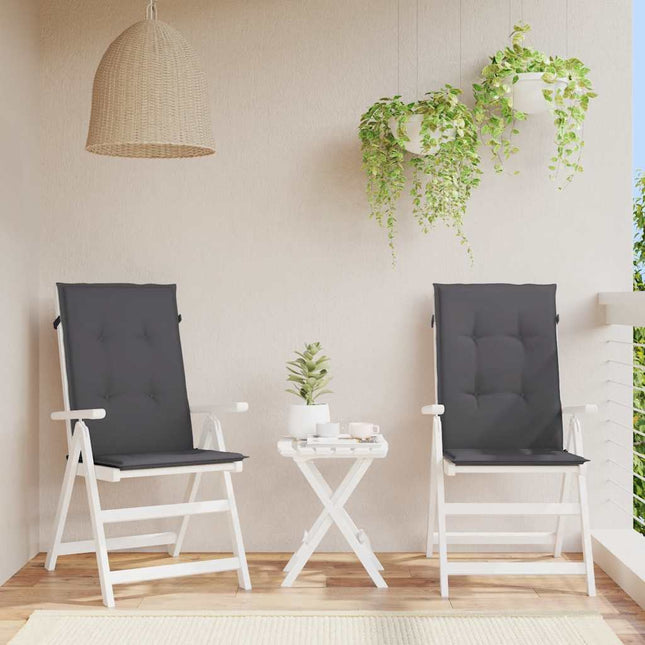stolehynder m. høj ryg 2 stk. 120x50x2 cm stof antracit