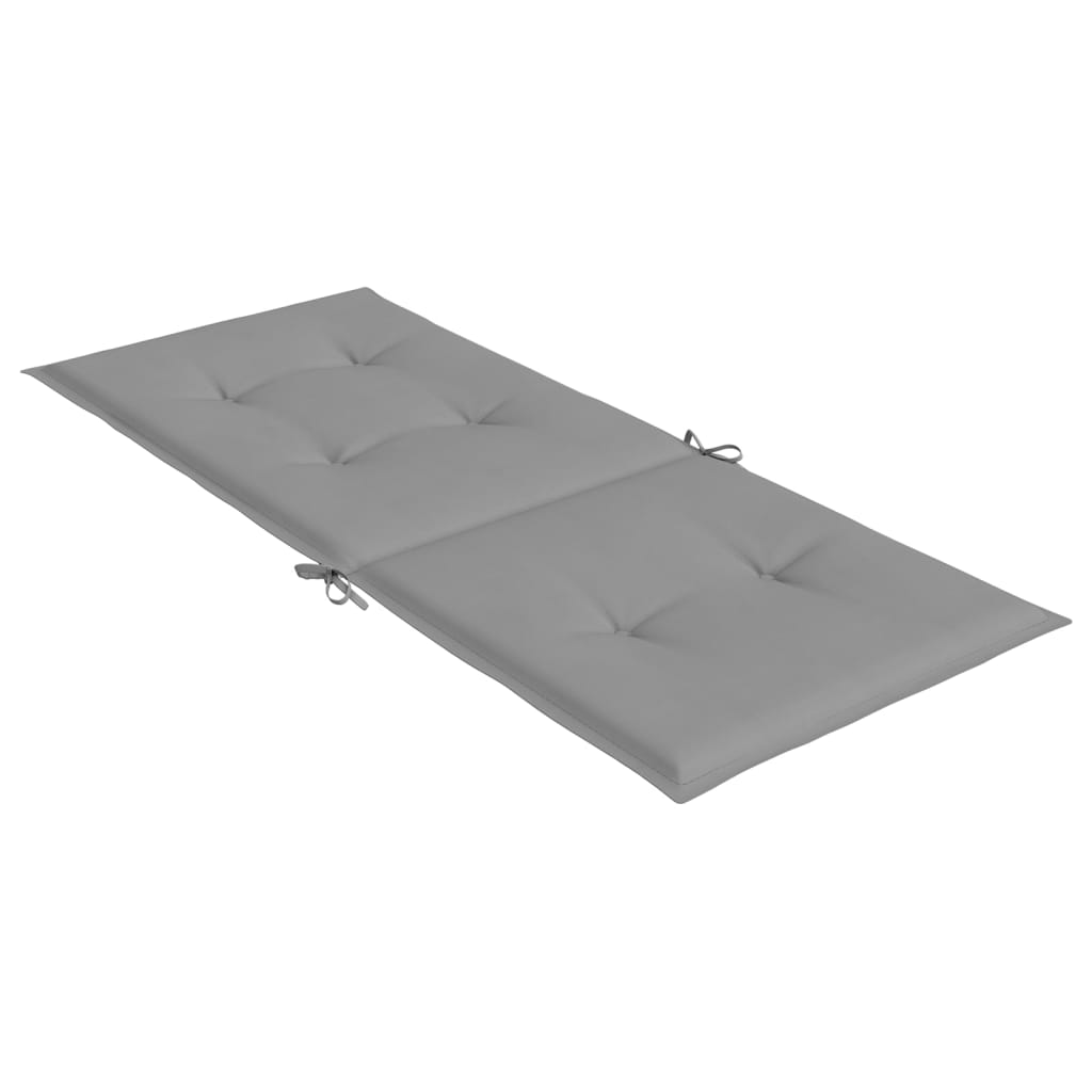 stolehynder m. høj ryg 2 stk. 120x50x3 cm stof grå