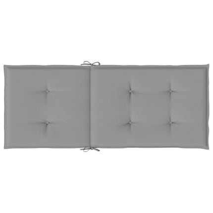 stolehynder m. høj ryg 2 stk. 120x50x3 cm stof grå